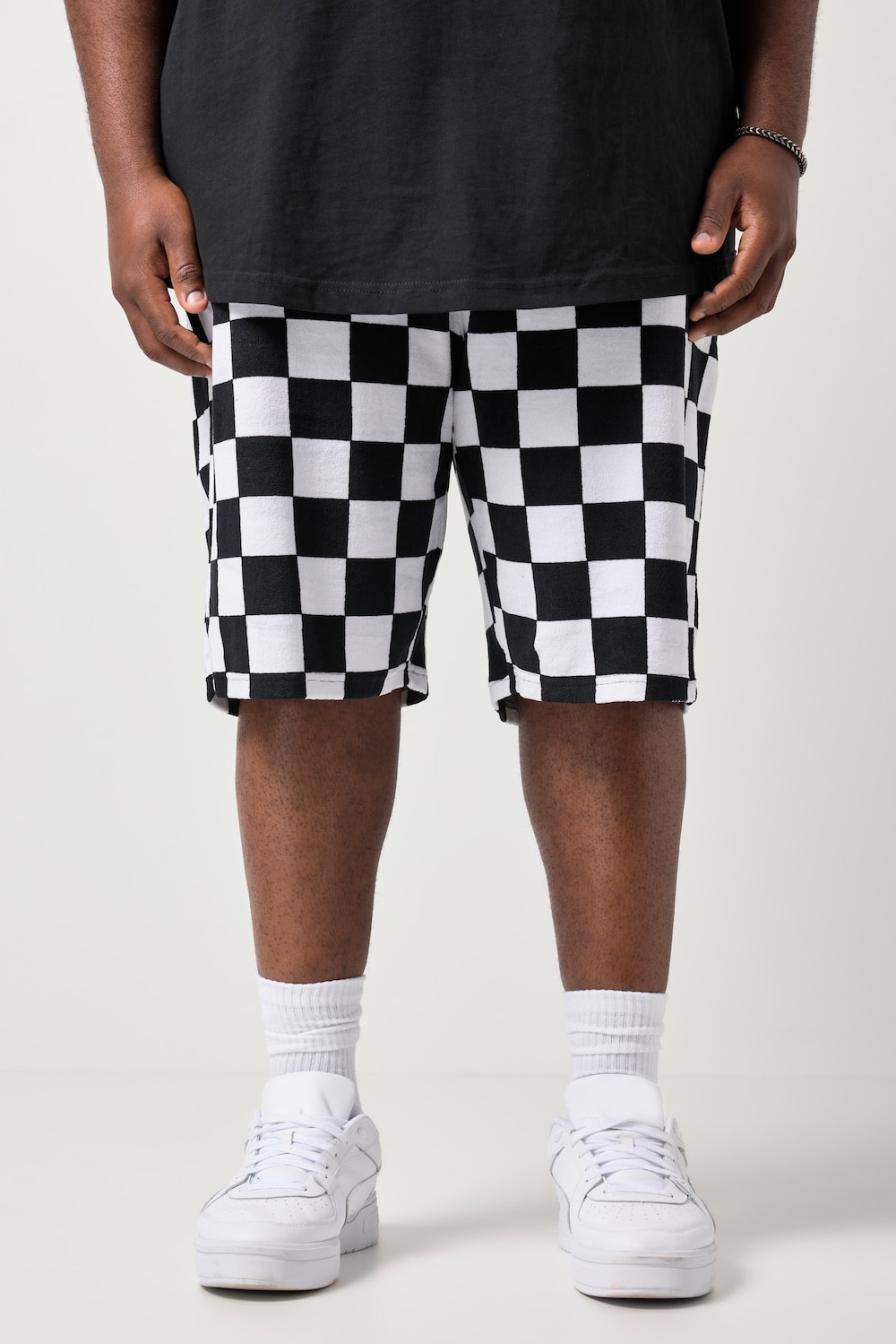 STHUGE Frottee-Bermuda, Muster, Elastikbund, bis 8 XL