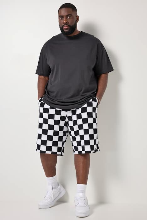 STHUGE Frottee-Bermuda, Muster, Elastikbund, bis 8 XL