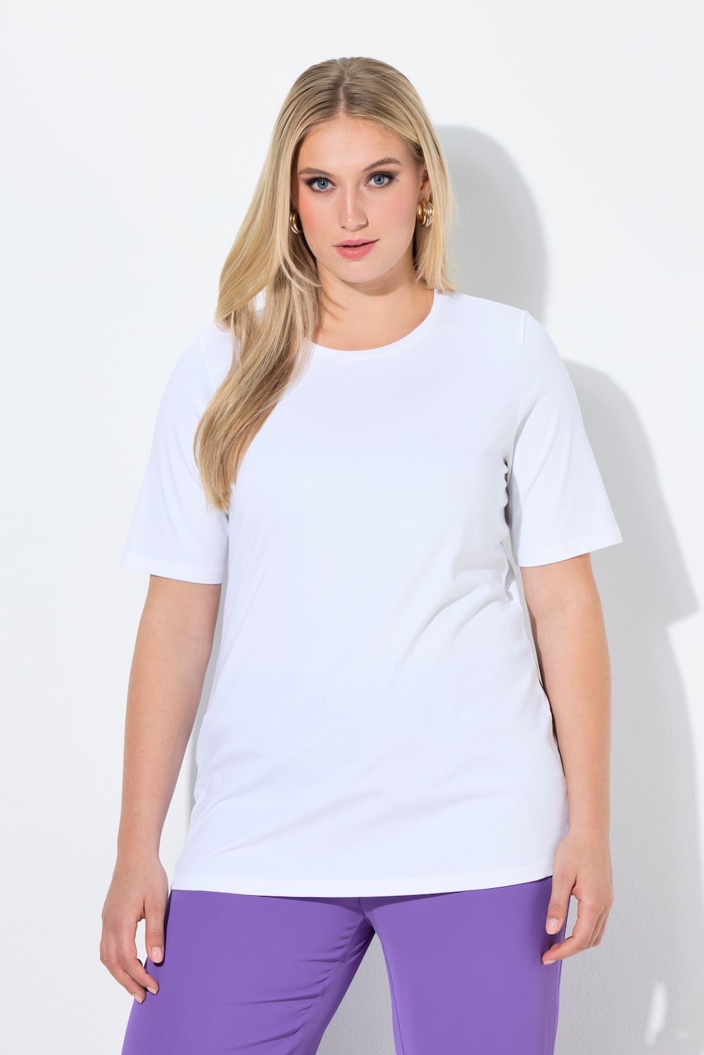 Große Größen T-Shirt, Damen, weiß, Größe: 46/48, Baumwolle, Ulla Popken