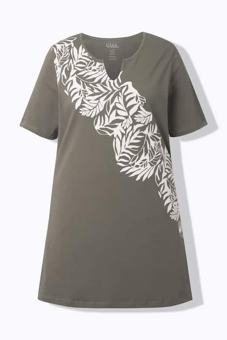 Longshirt, A-lijn, tuniekhals, halflange mouwen