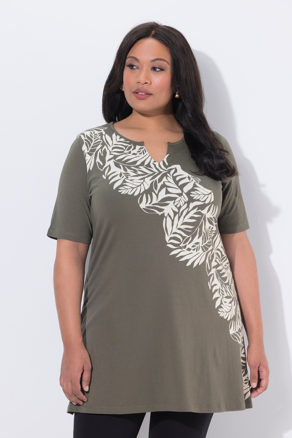 Thumbnail - Große Größen Longshirt, Damen, braun, Größe: 50/52, Baumwolle, Ulla Popken