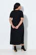 Maxikjole, A-form, tunika-udskæring, korte ærmer, lommer