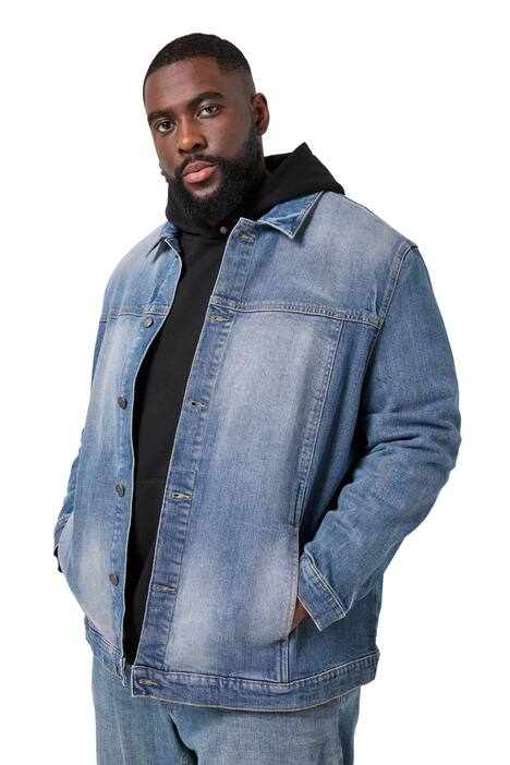 Džínová bunda STHUGE, vintage vzhled, knoflíková léga, do 8XL