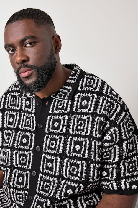 Sweter STHUGE, rękaw 1/2, FLEXLASTIC®, kołnierz kent, do rozm. 8 XL