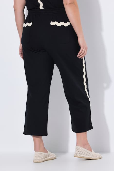 Jupe-culotte, jambe large et taille élastique, bande fantaisie