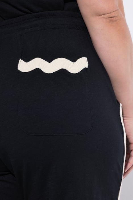 Jupe-culotte, jambe large et taille élastique, bande fantaisie