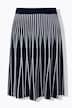 Plisowana spódnica midi, paski, krój trapezowy, elastyczny pas