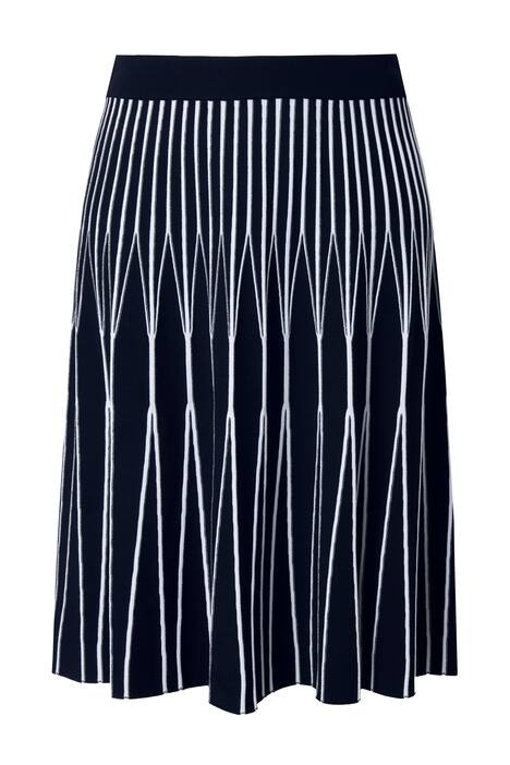 Plisovaná midi sukně, pruhy, A střih, elastický pas