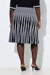 Plisowana spódnica midi, paski, krój trapezowy, elastyczny pas