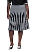 Plisovaná midi sukně, pruhy, A střih, elastický pas