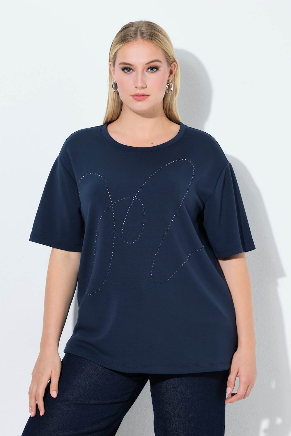 Große Größen Sweatshirt, Damen, blau, Größe: 50/52, Synthetische Fasern/Polyester, Ulla Popken