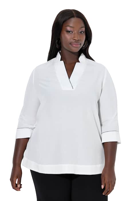 Lyocellová halenka, lemovka, A střih, stojáček, 3/4 rukávy