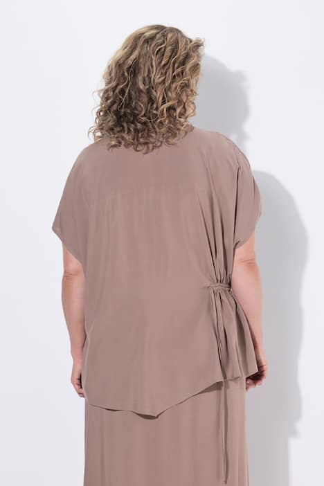 Tunika, drapiert, Tunika-Ausschnitt, Halbarm, Tunnelzug