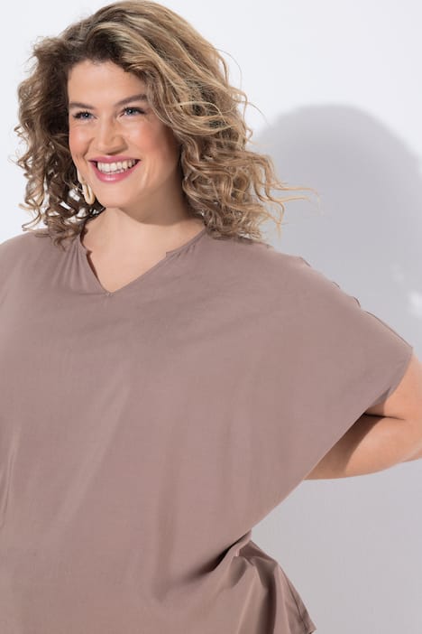 Tunika, drapiert, Tunika-Ausschnitt, Halbarm, Tunnelzug