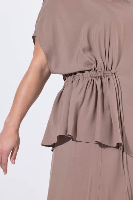 Tunika, drapiert, Tunika-Ausschnitt, Halbarm, Tunnelzug