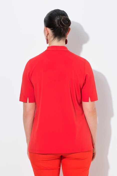 Tričko, aplikace, kalichový límec, V výstřih, polo rukávy