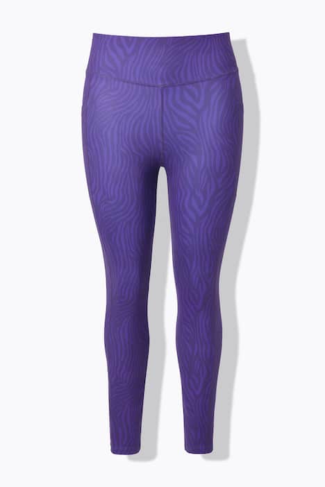 Sport-Leggings, Leomuster, schnelltrocknend, Elastikbund