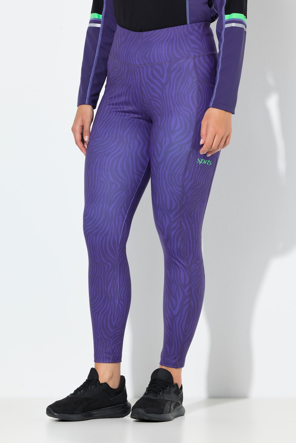 Große Größen Sport-Leggings, Damen, lila, Größe: 42/44, Elasthan, Ulla Popken