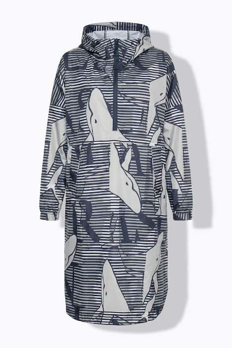 Poncho de pluie technique, modèle unisexe, capuche et logo poitrine