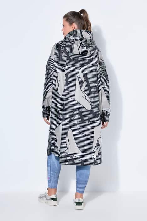 Poncho de pluie technique, modèle unisexe, capuche et logo poitrine