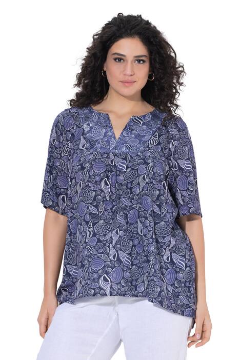 Tunika, mušle, áčkový střih, tunikový výstřih, polo rukávy