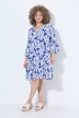 Midikleid, A-Linie, V-Ausschnitt, 3/4-Arm