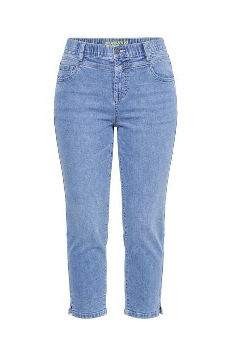 Džíny s vysokým pasem, štíhlý střih, 3/4 délka