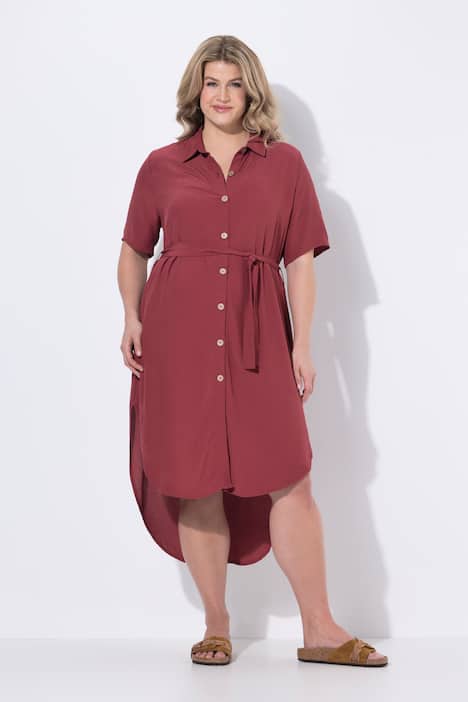 Eco Viscose Hi-Low Button Down Dress