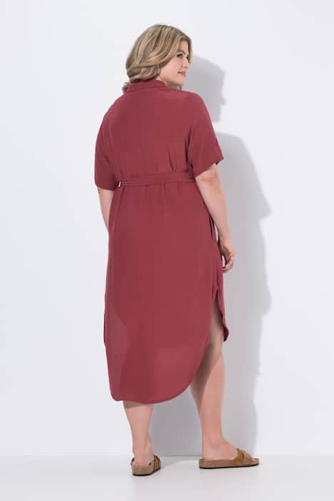 Eco Viscose Hi-Low Button Down Dress