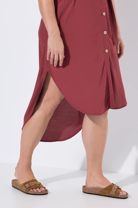 Eco Viscose Hi-Low Button Down Dress