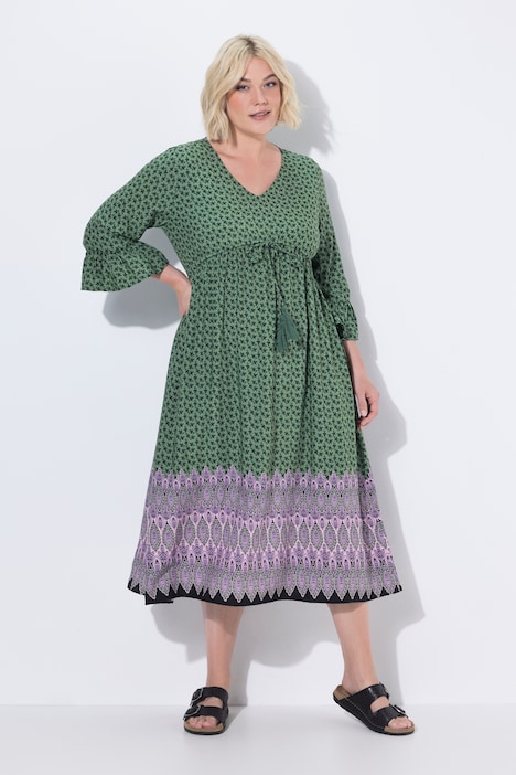 Mixed Geometric Print Dress