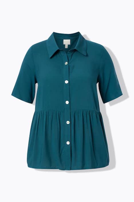 Eco Viscose Short Sleeve Peplum Blouse