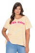 Pruhované tričko, volný střih, 1/2 rukáv
