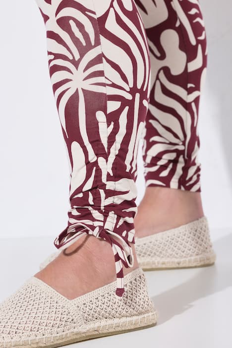 Leggings, hojas, plisado, cintura elástica, algodón orgánico