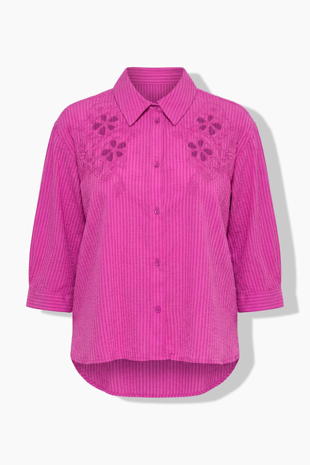 Stora storlekar Skjorta, Dam, rosa, storlek: 54/56, Syntetfibrer/Bomull, Ulla Popken