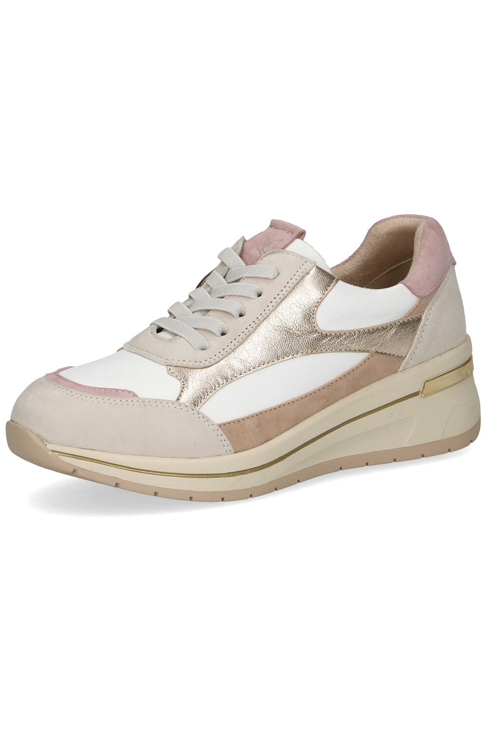 Stora storlekar Caprice skinnsneakers, Dam, beige, storlek: 40, Läder/Annat, Ulla Popken