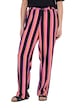 Kalhoty Rose, pruhy, široké nohavice, seersucker, elastický pas