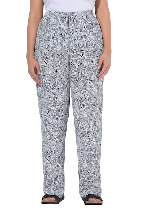 Kalhoty Rose, strukturované, široké nohavice, pružný pas