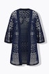 Lange cardigan, ajourbreisel, open model, 3/4-mouwen