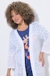 Lange cardigan, ajourbreisel, open model, 3/4-mouwen