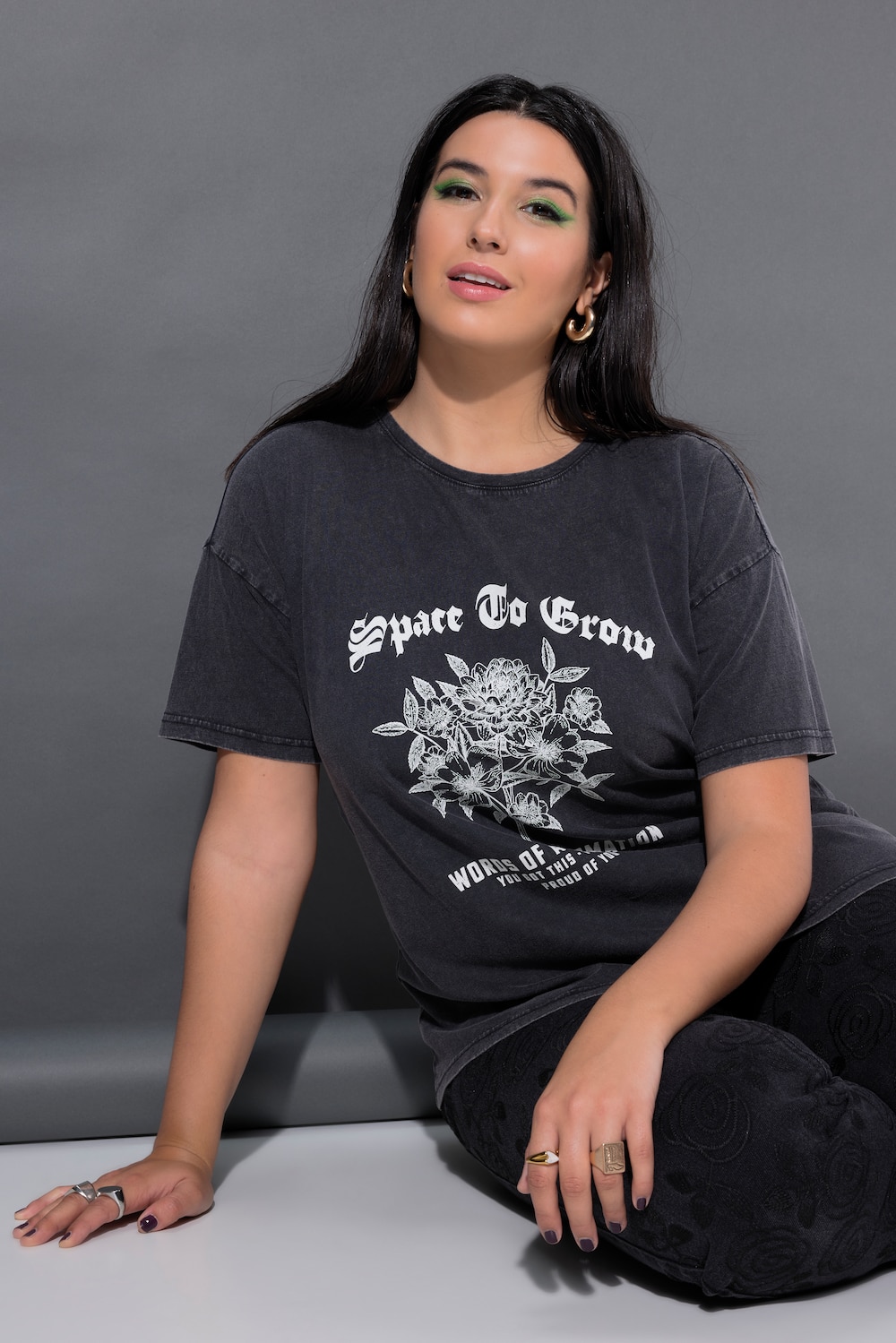 T-Shirt, Blossom Flower Print, Vintage Look