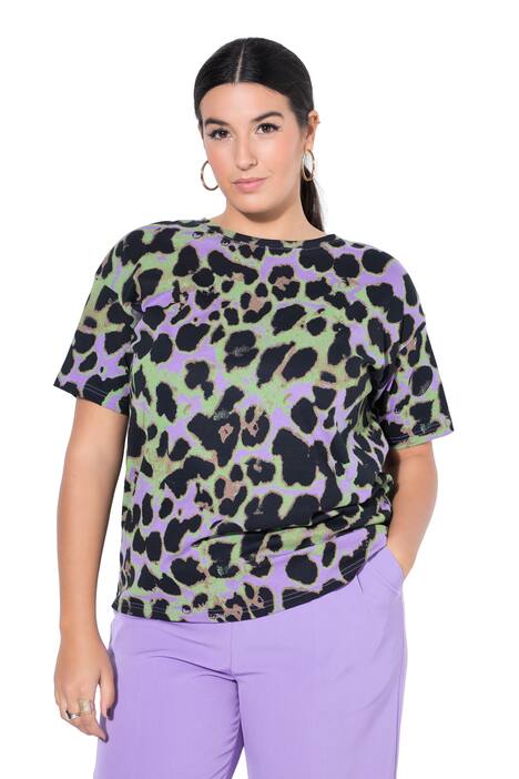 Tričko, barevný leopardí vzor, krátké rukávy