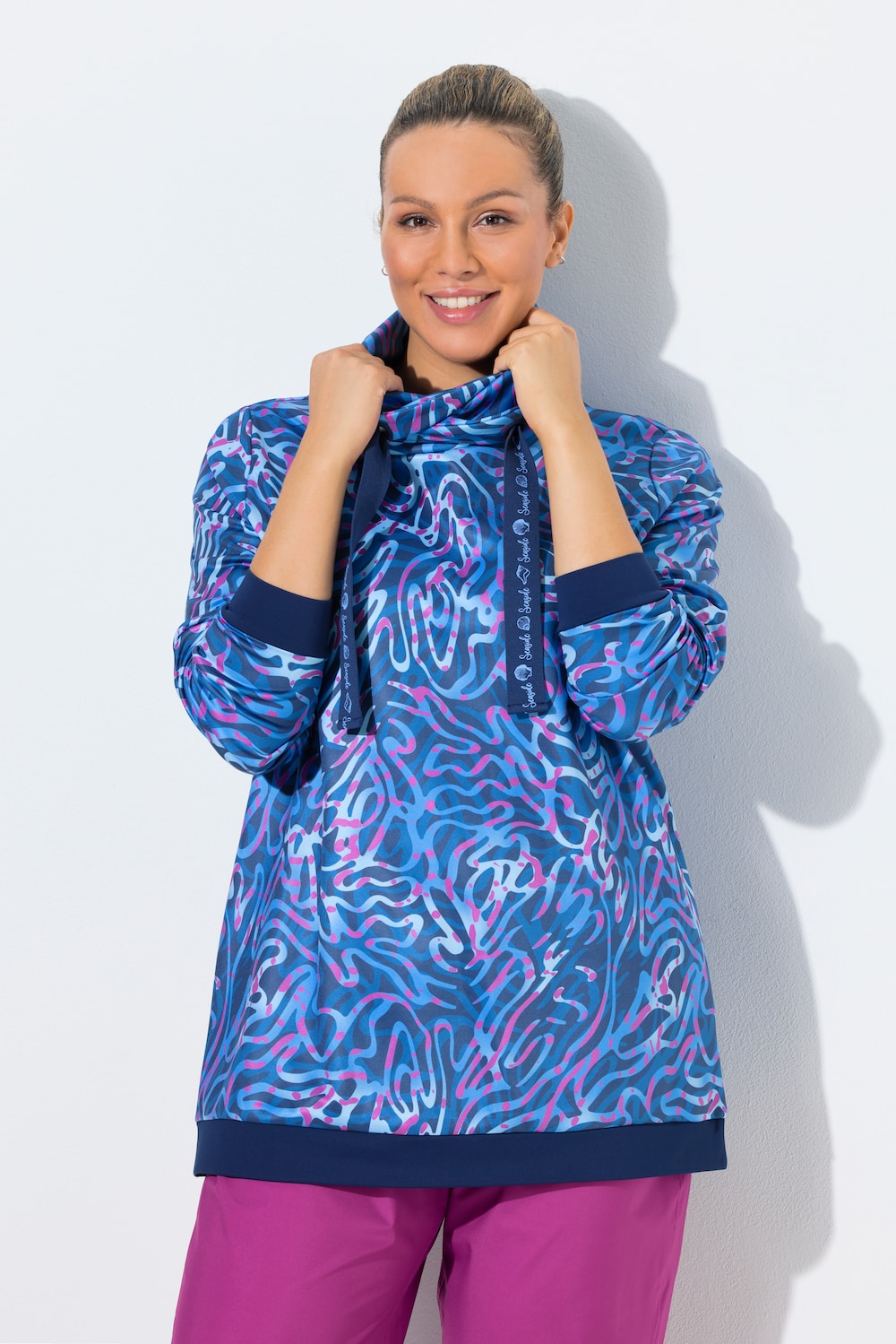 Sweatshirt, Stehkragen, Langarm, recycelt