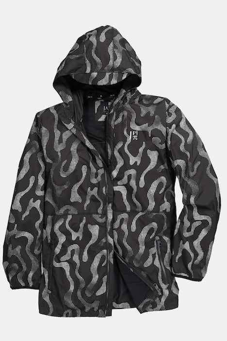 JAY-PI-takki, ulkoilu, syntymäpäivä, ultrakevyt, heijastava painatus, huppu, suurin koko 7XL