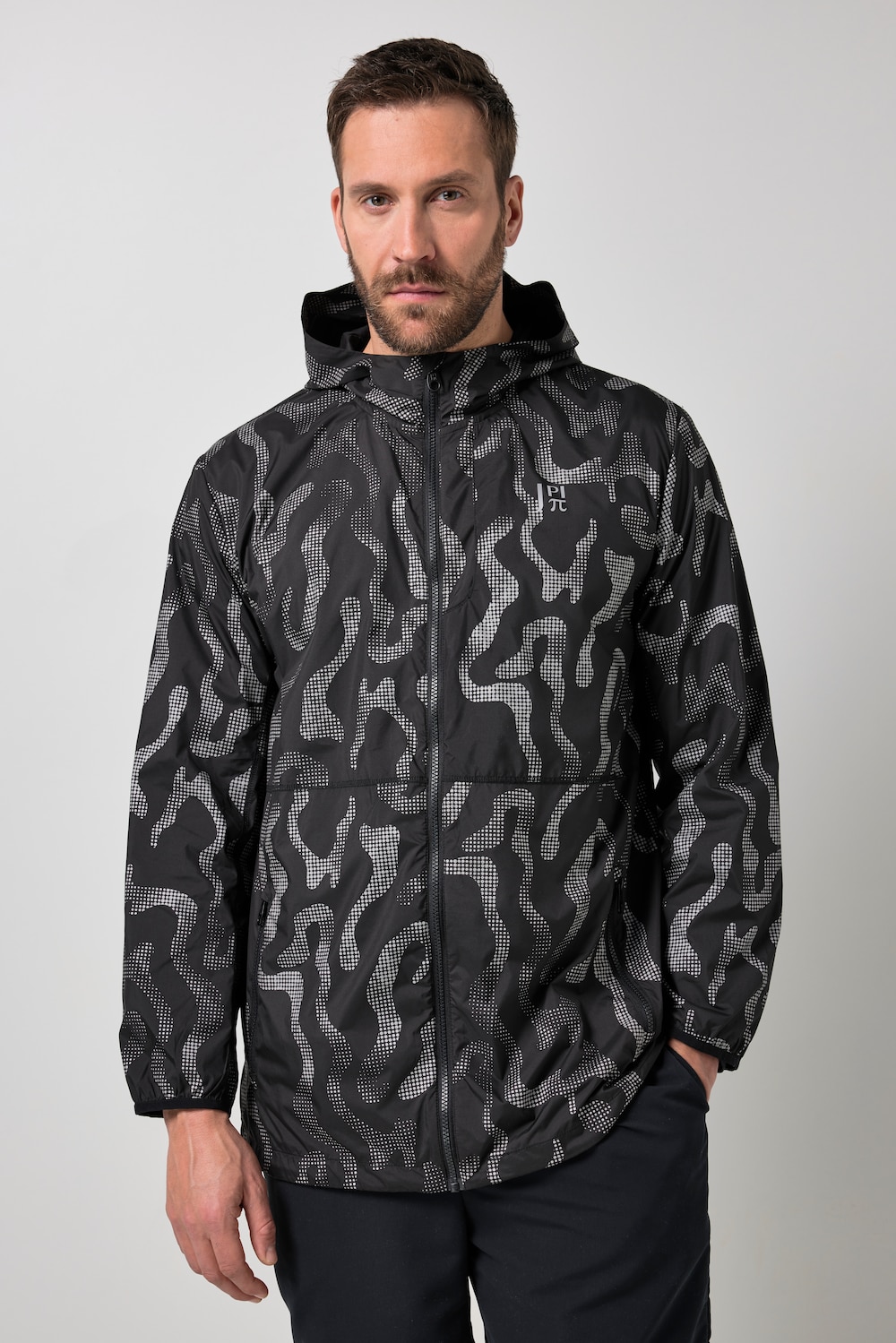 JAY-PI Jacke, Outdoor, ultraleicht, Reflektor-Druck, Kapuze, bis 7 XL