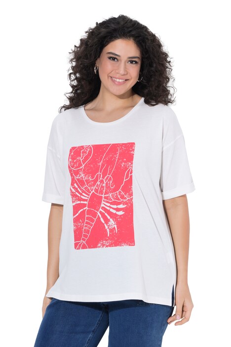 Tričko, motiv humra, kulatý výstřih, polo rukávy, směs modalu