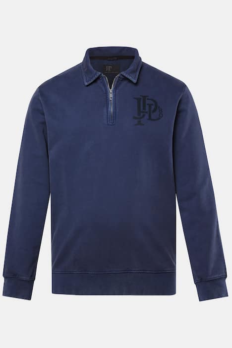 JP1880 Sweatshirt, Polokragen, Zipper, Brustprint, bis 8 XL