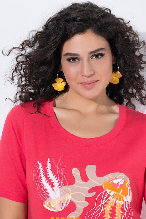 T-Shirt, Meeresmotiv, Rundhals, Halbarm, Modalmix