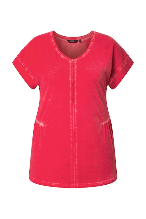 Tričko, barvené za studena, volný střih, V-výstřih, polodlouhý rukáv