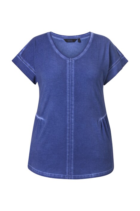 Tričko, barvené za studena, volný střih, V-výstřih, polodlouhý rukáv